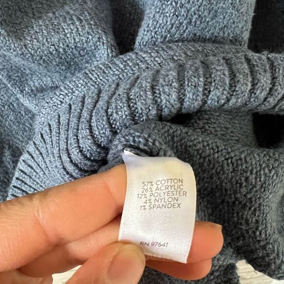 J.Jill || Women's Relaxed Marled V Neck Blue Sweater Indigo Size XL Long Sleeve - Picture 4 of 9